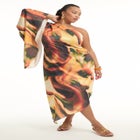 Asymmetrical One-Sleeve Cape Dress image number null