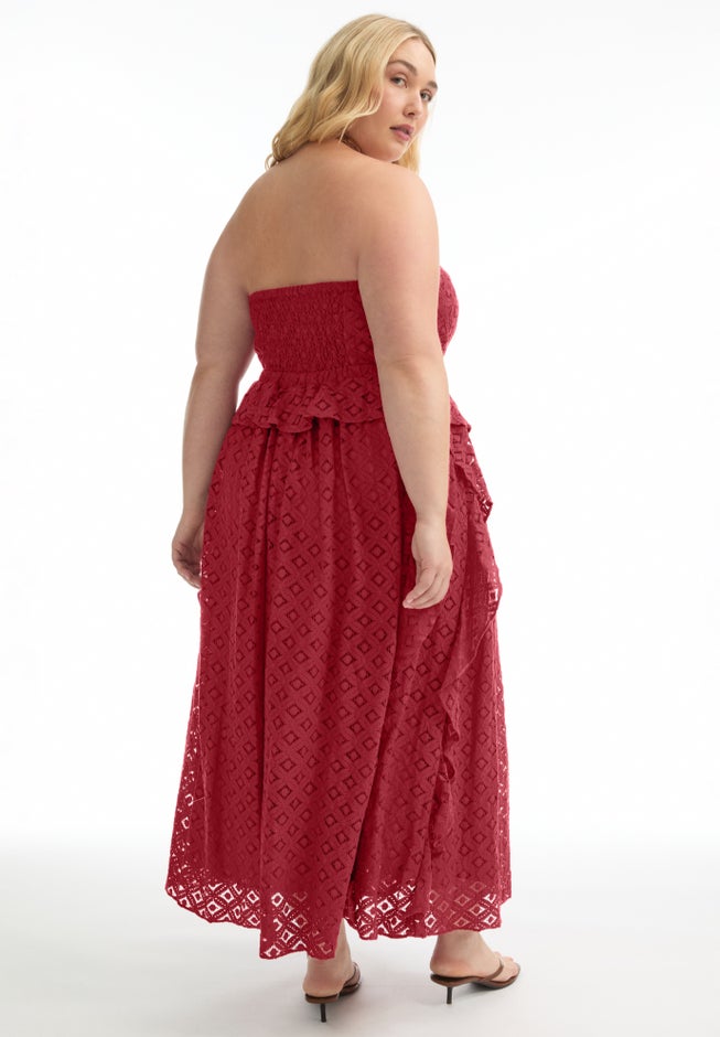 Ruffled Peplum Corseted Midi Dress image number 1