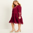 Coraline Embroidered Peasant Dress image number null