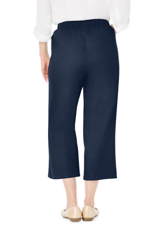Fineline Stretch Denim Pull-On Capri Jeans image number 1
