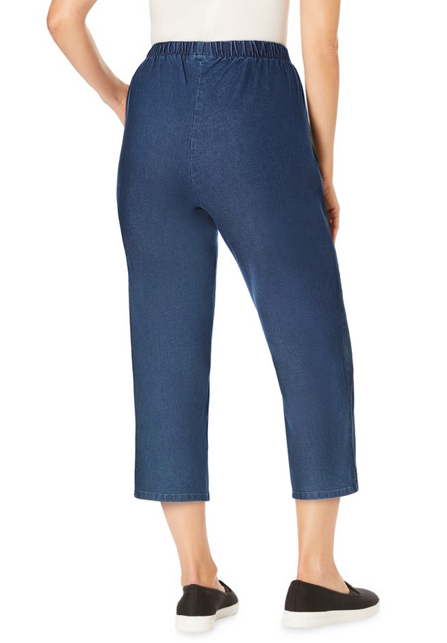 Fineline Stretch Denim Pull-On Capri Jeans image number 1
