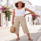 Fineline Stretch Denim Pull-On Capri Jeans image number null