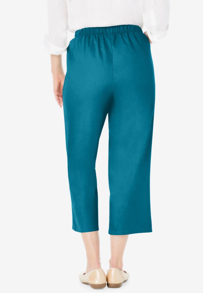 Fineline Stretch Denim Pull-On Capri Jeans image number 2