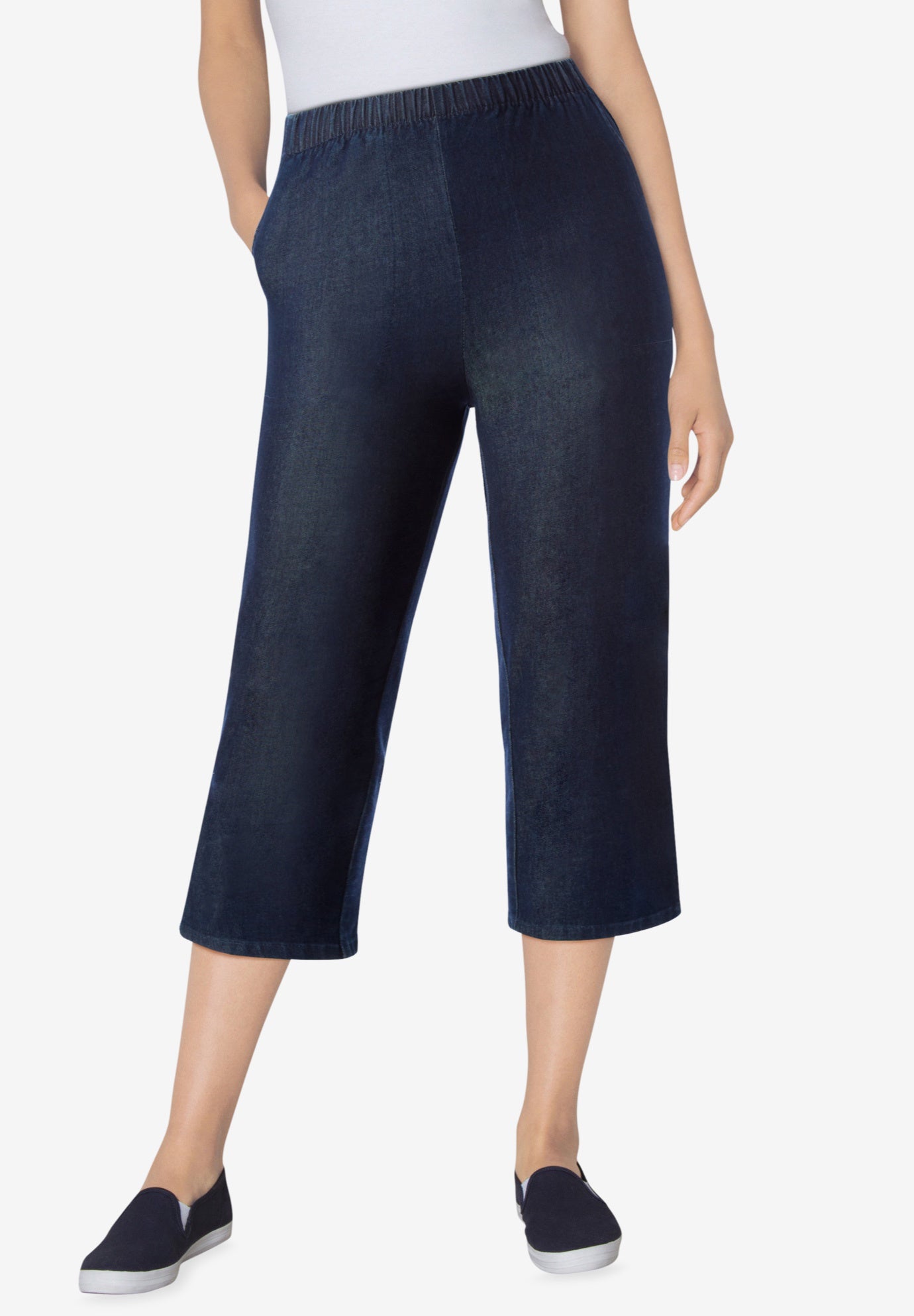 Fineline Stretch Denim Pull-On Capri Jeans image number 0