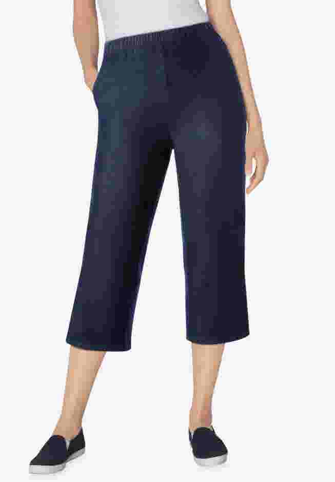 Fineline Stretch Denim Pull-On Capri Jeans image number 0