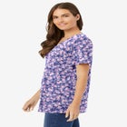 Perfect Printed Short-Sleeve V-Neck Tee image number null