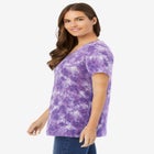 Perfect Printed Short-Sleeve V-Neck Tee image number null