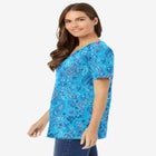 Perfect Printed Short-Sleeve V-Neck Tee image number null