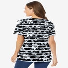 Perfect Printed Short-Sleeve V-Neck Tee image number null