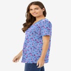 Perfect Printed Short-Sleeve V-Neck Tee image number null
