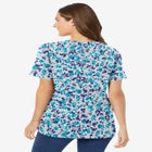 Perfect Printed Short-Sleeve V-Neck Tee image number null