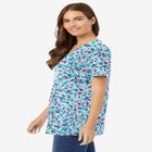 Perfect Printed Short-Sleeve V-Neck Tee image number null