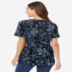 Perfect Printed Short-Sleeve V-Neck Tee image number null