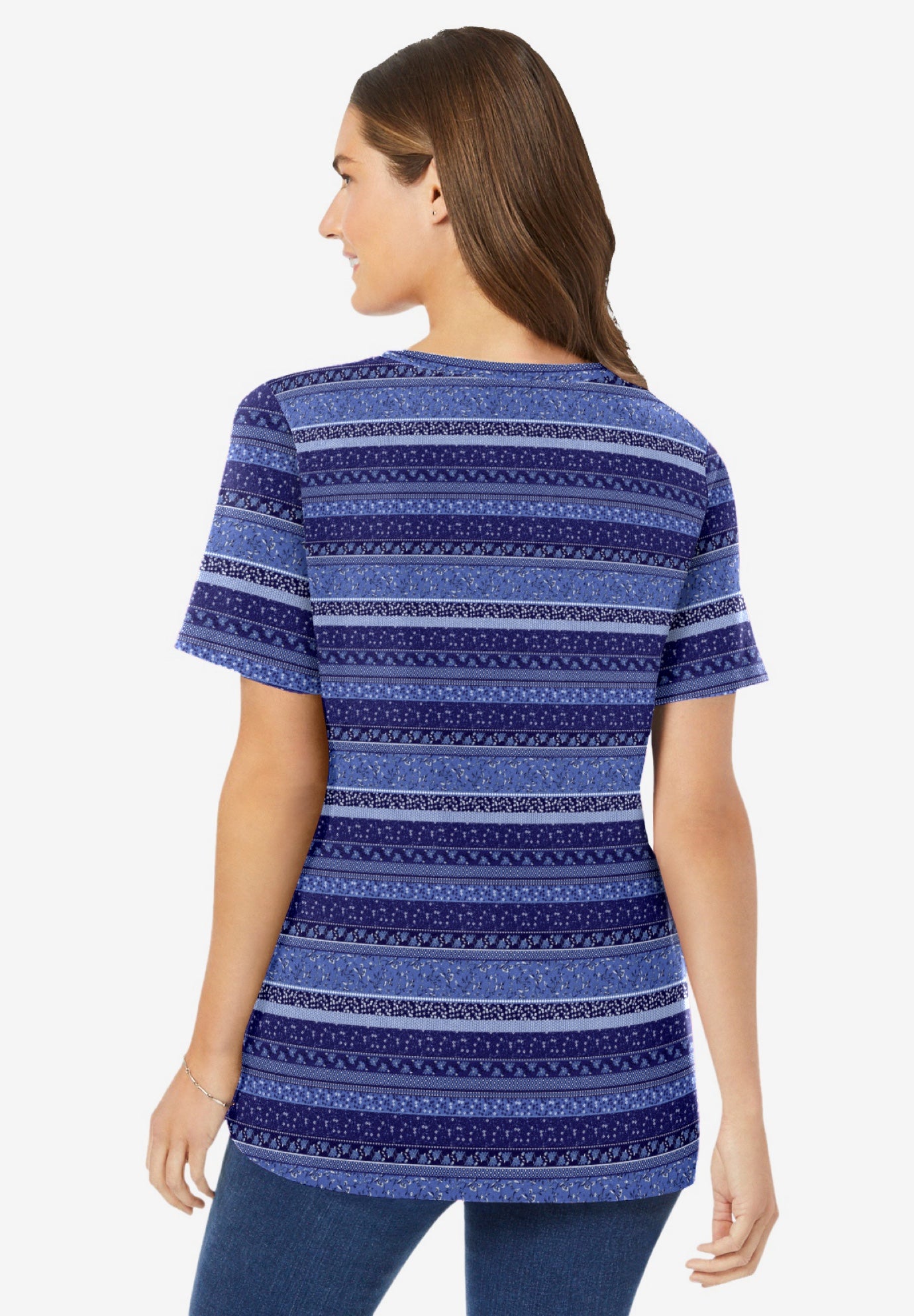 Perfect Printed Short-Sleeve V-Neck Tee image number 1