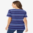 Perfect Printed Short-Sleeve V-Neck Tee image number null