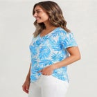 Perfect Printed Short-Sleeve V-Neck Tee image number null