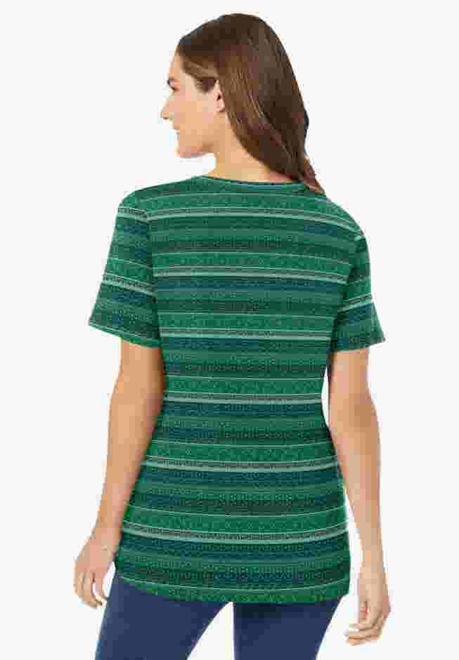Perfect Printed Short-Sleeve V-Neck Tee image number 1
