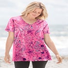 Perfect Printed Short-Sleeve V-Neck Tee image number null