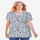 Perfect Printed Short-Sleeve V-Neck Tee image number null