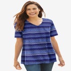 Perfect Printed Short-Sleeve V-Neck Tee image number null