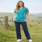 Perfect Printed Short-Sleeve V-Neck Tee image number null