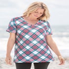 Perfect Printed Short-Sleeve V-Neck Tee image number null