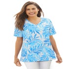 Perfect Printed Short-Sleeve V-Neck Tee image number null