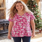 Perfect Printed Short-Sleeve V-Neck Tee image number 0