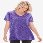 Perfect Printed Short-Sleeve V-Neck Tee image number null