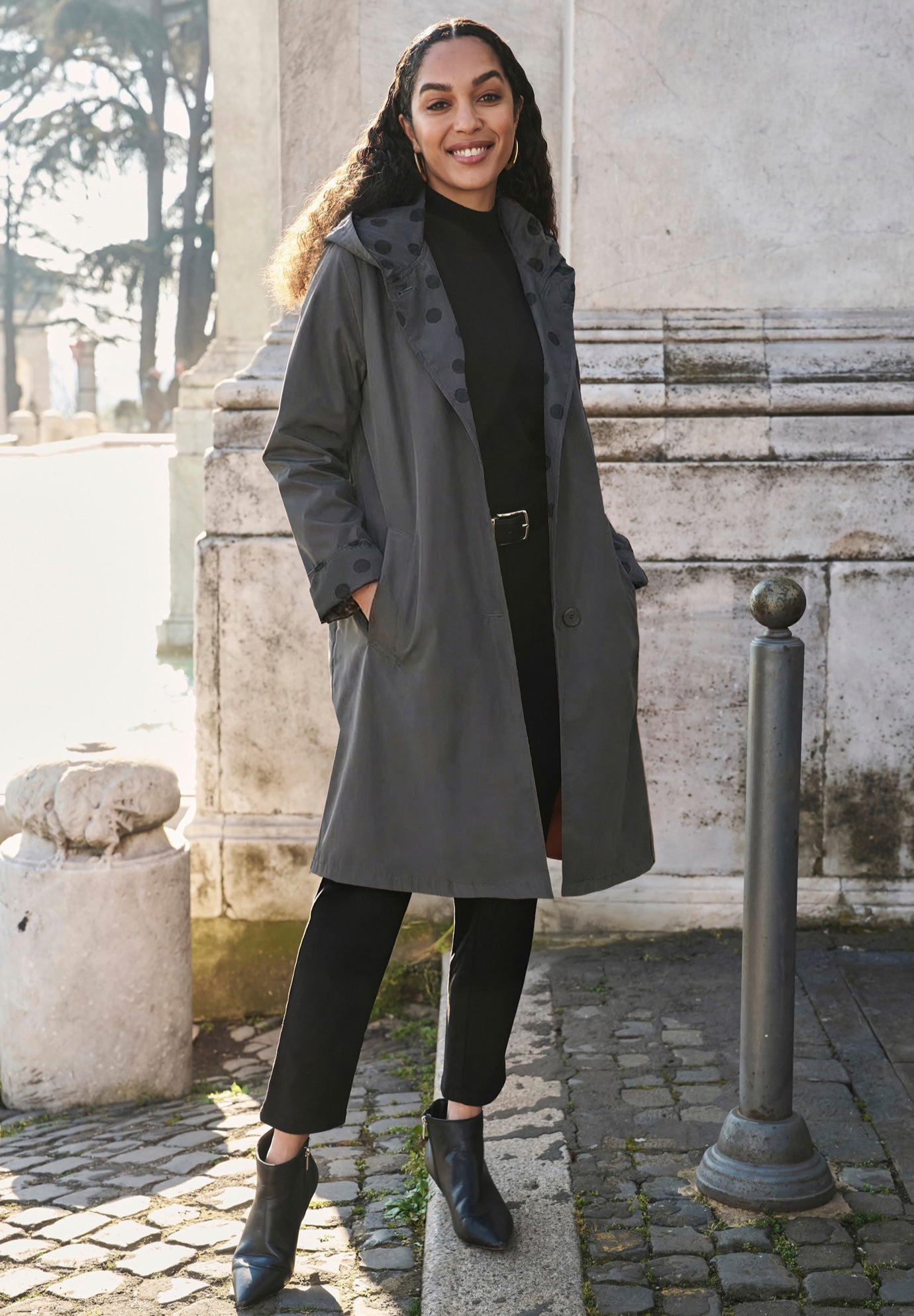 Contrast Hood Raincoat image number 0