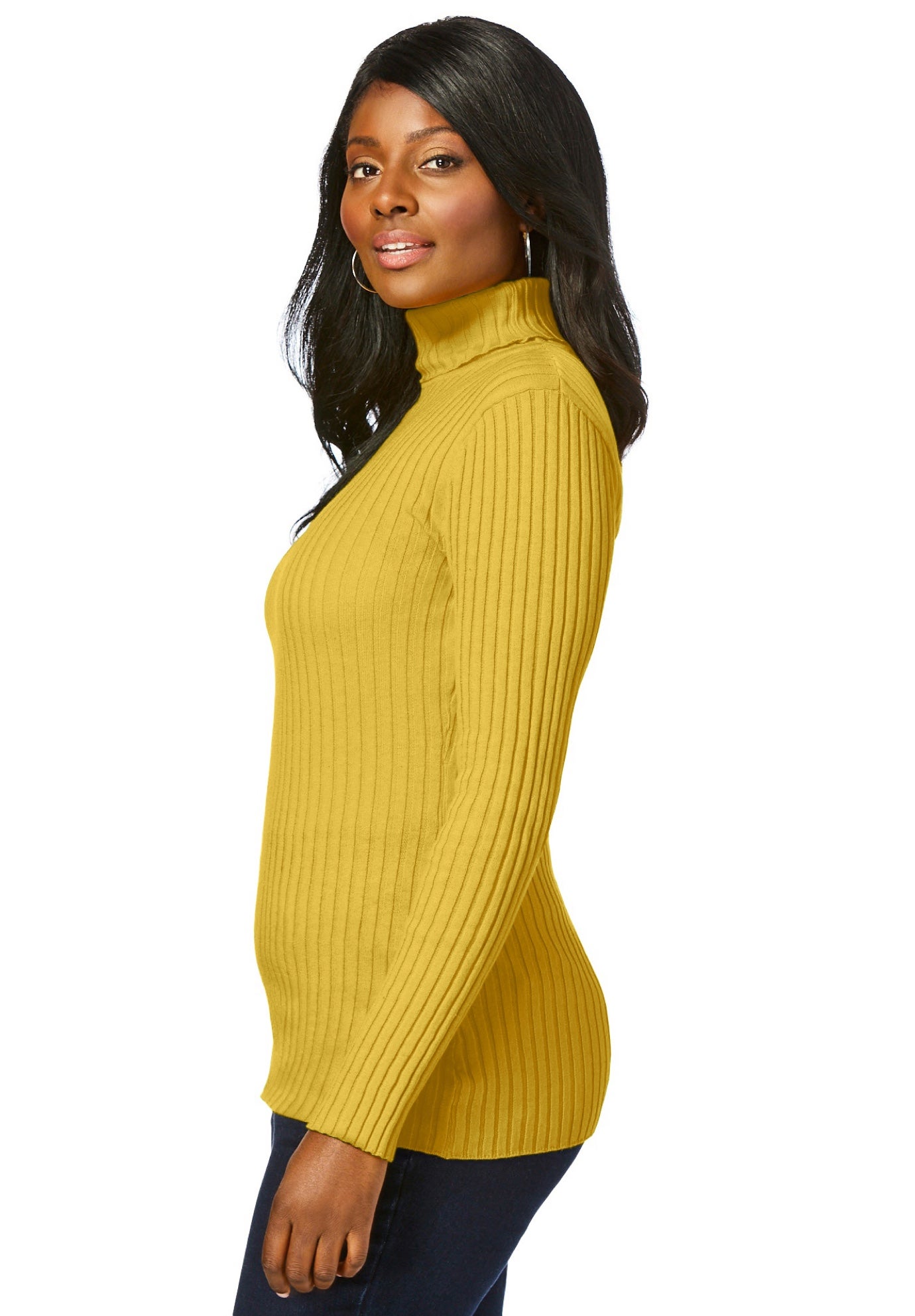 Ribbed Cotton Turtleneck Sweater image number 2