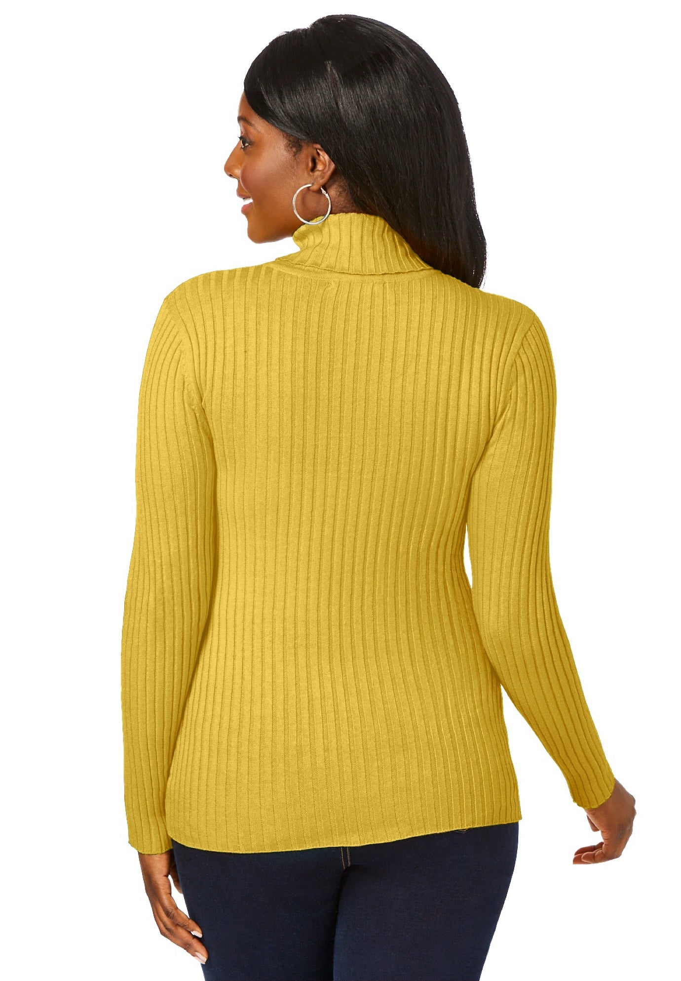 Ribbed Cotton Turtleneck Sweater image number 3