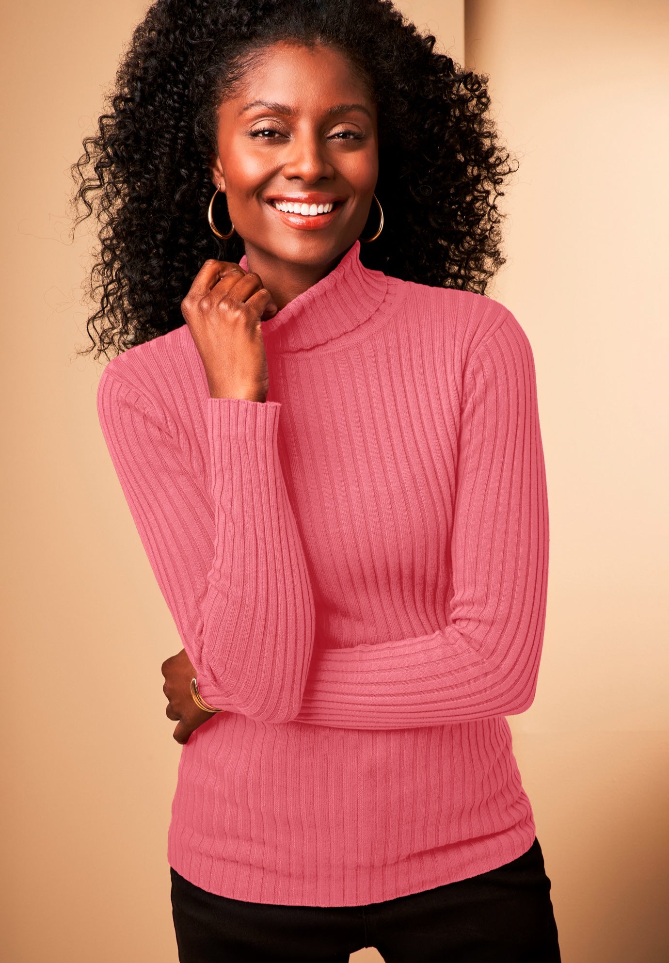 Ribbed Cotton Turtleneck Sweater image number 0