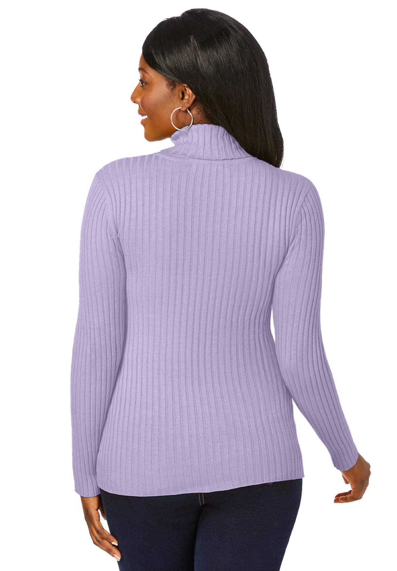 Ribbed Cotton Turtleneck Sweater image number 1