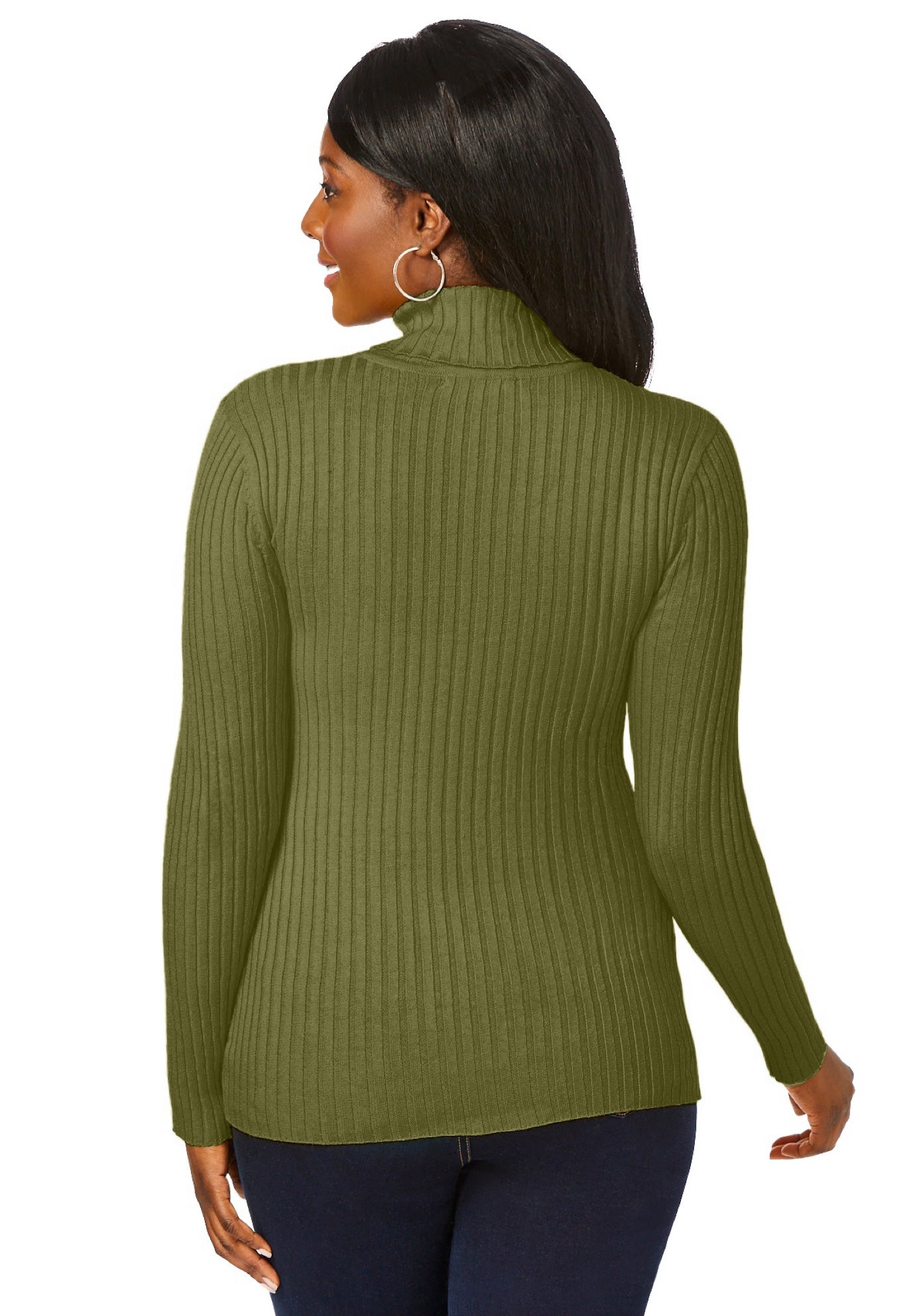 Ribbed Cotton Turtleneck Sweater image number 1