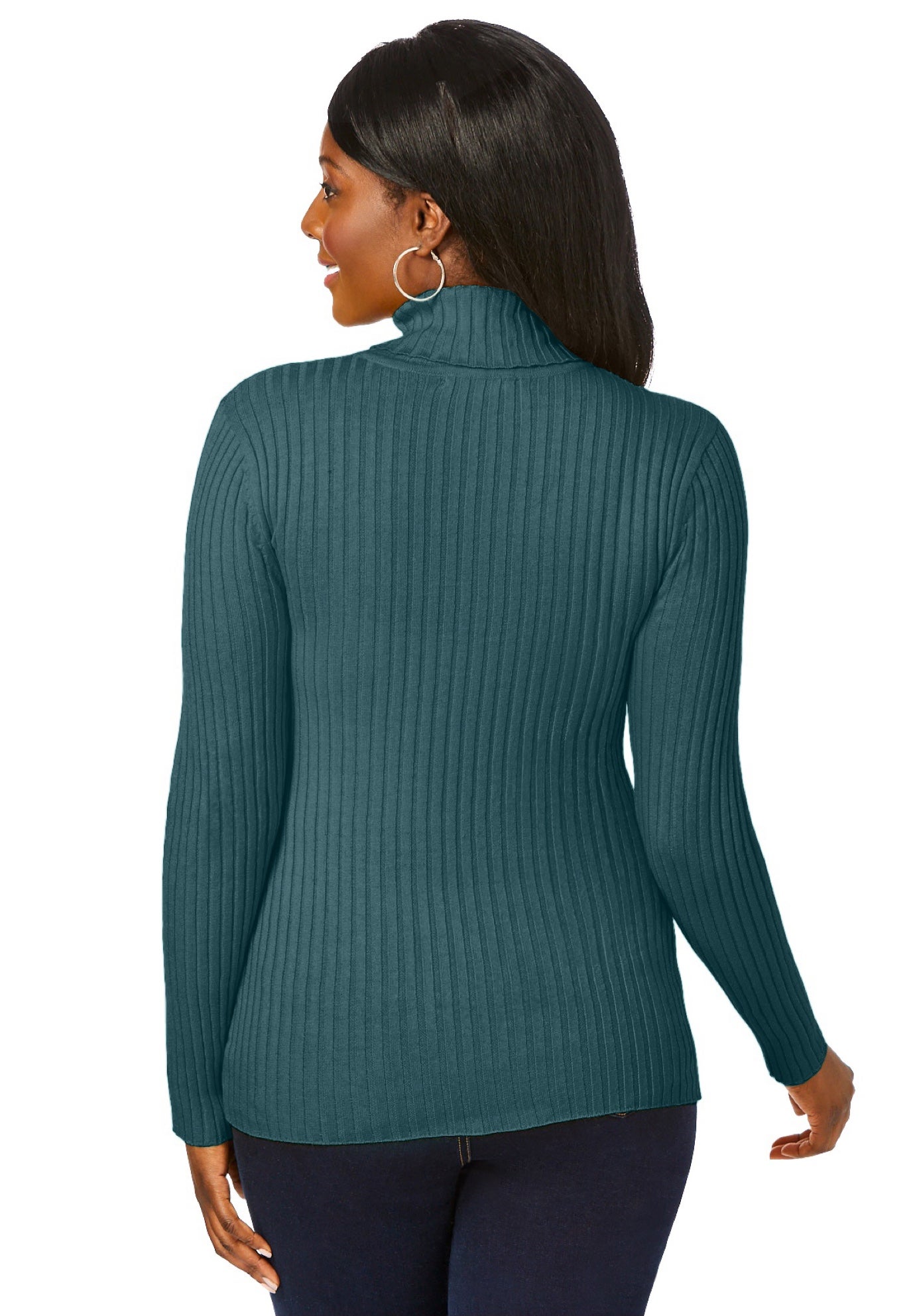 Ribbed Cotton Turtleneck Sweater image number 1