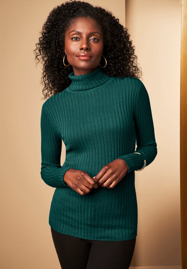 Ribbed Cotton Turtleneck Sweater image number 0