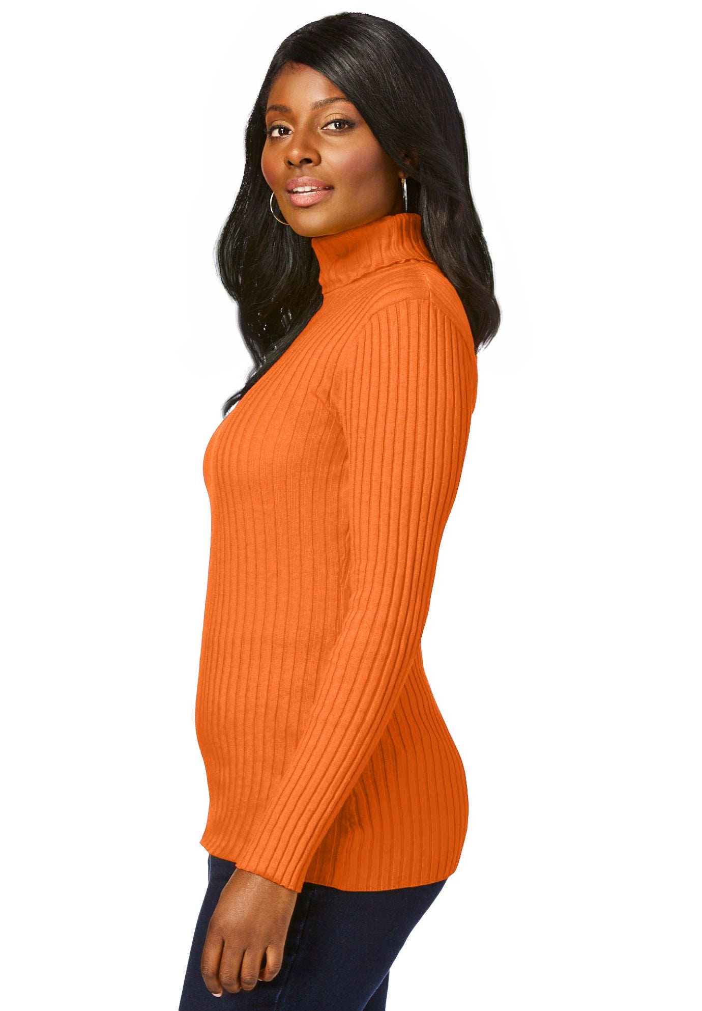 Ribbed Cotton Turtleneck Sweater image number 2