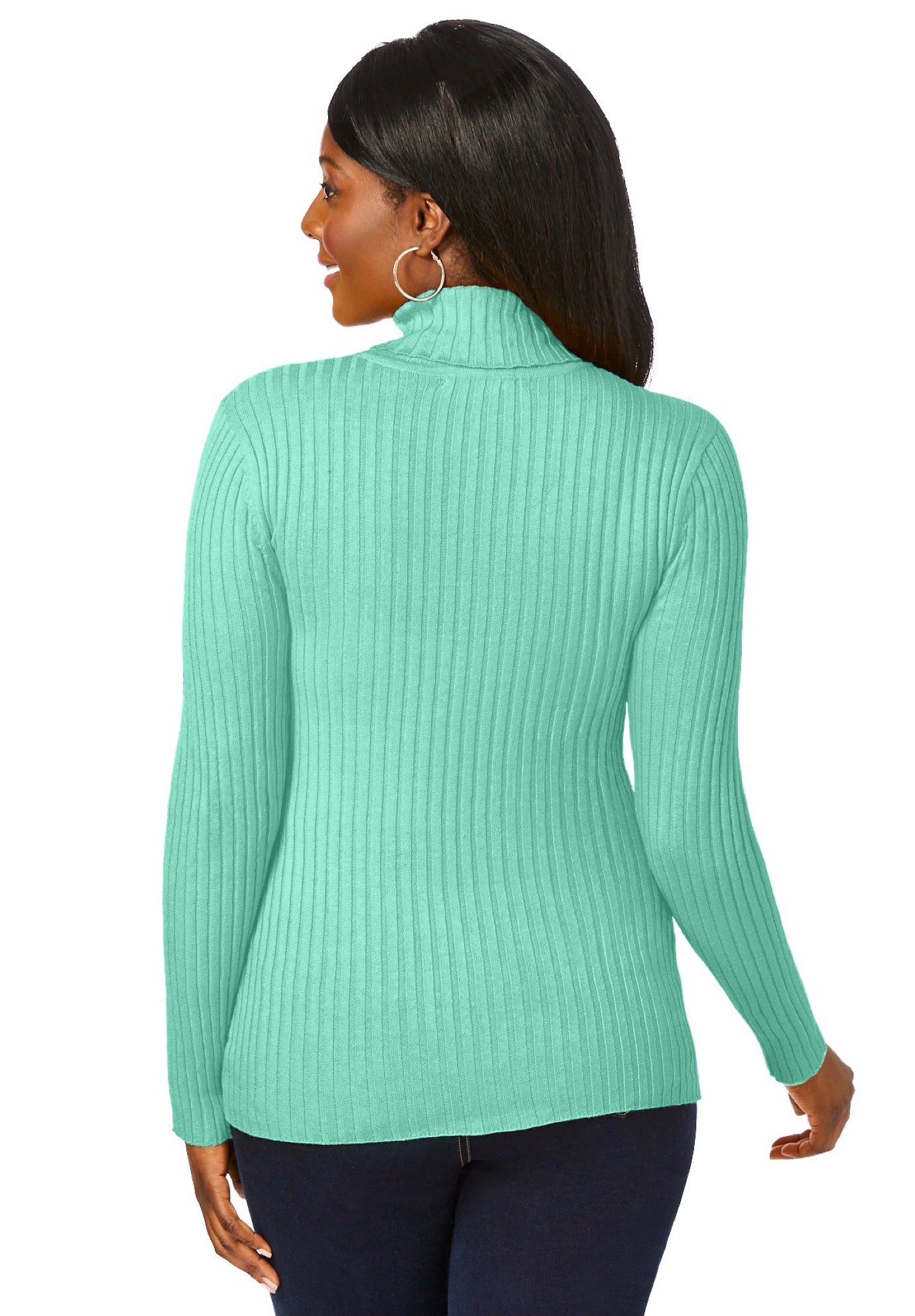 Ribbed Cotton Turtleneck Sweater image number 1
