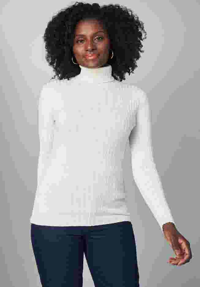 Ribbed Cotton Turtleneck Sweater image number 0