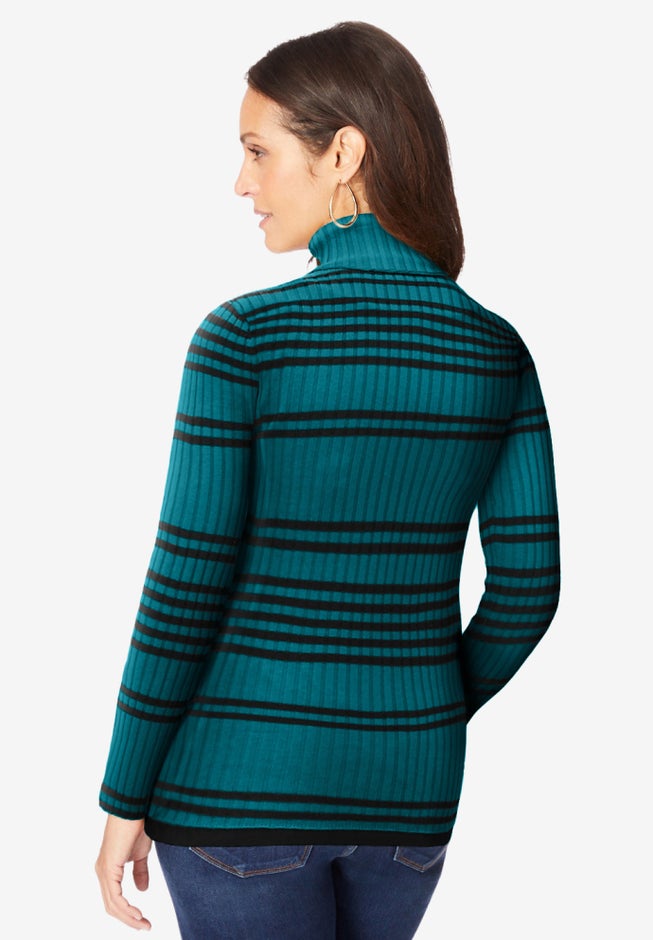 Ribbed Cotton Turtleneck Sweater image number 2