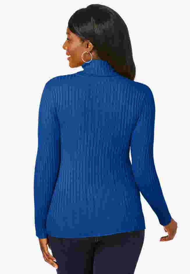 Ribbed Cotton Turtleneck Sweater image number 2