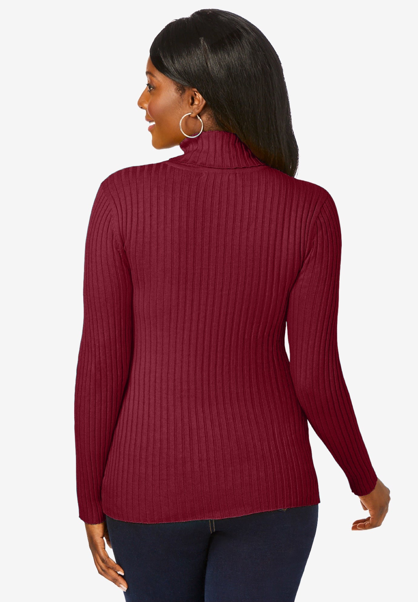 Ribbed Cotton Turtleneck Sweater image number 2