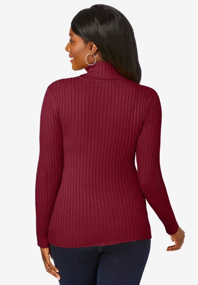 Ribbed Cotton Turtleneck Sweater image number 2