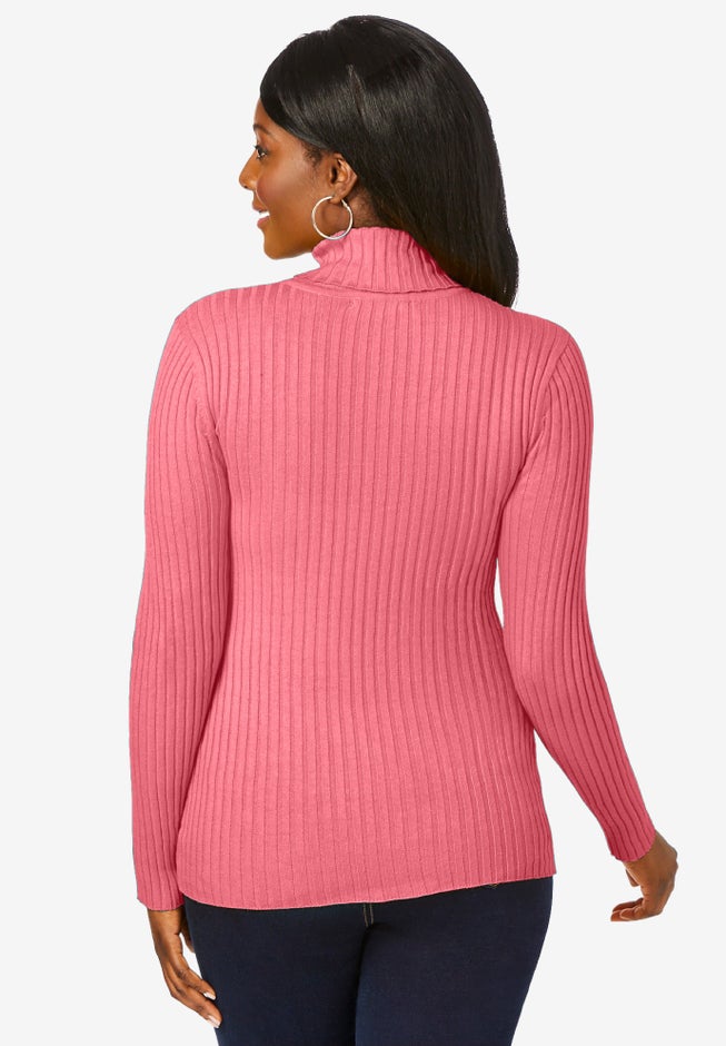 Ribbed Cotton Turtleneck Sweater image number 2