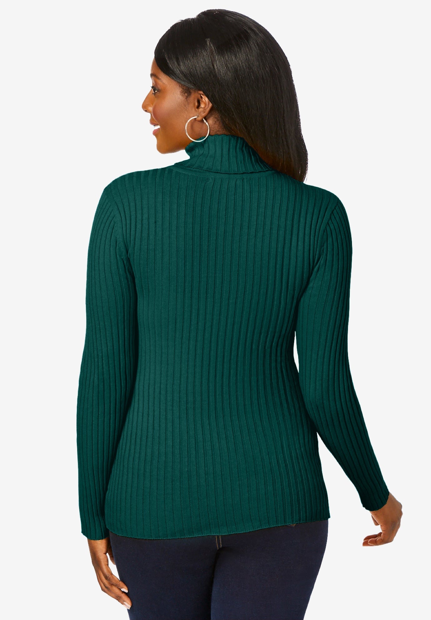 Ribbed Cotton Turtleneck Sweater image number 2