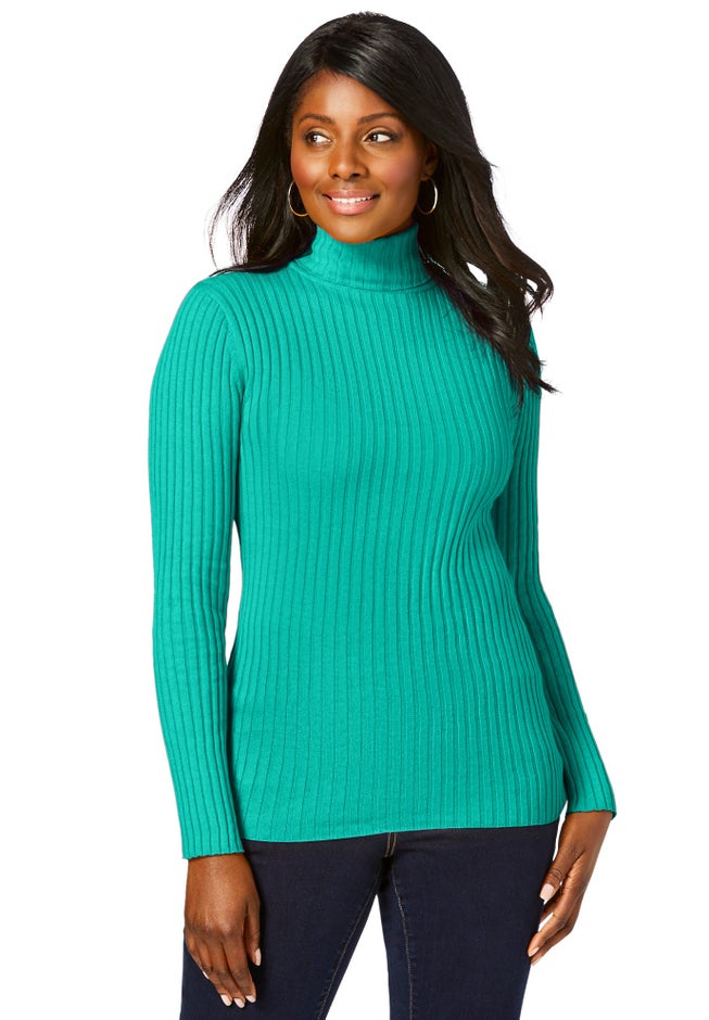 Ribbed Cotton Turtleneck Sweater image number 1