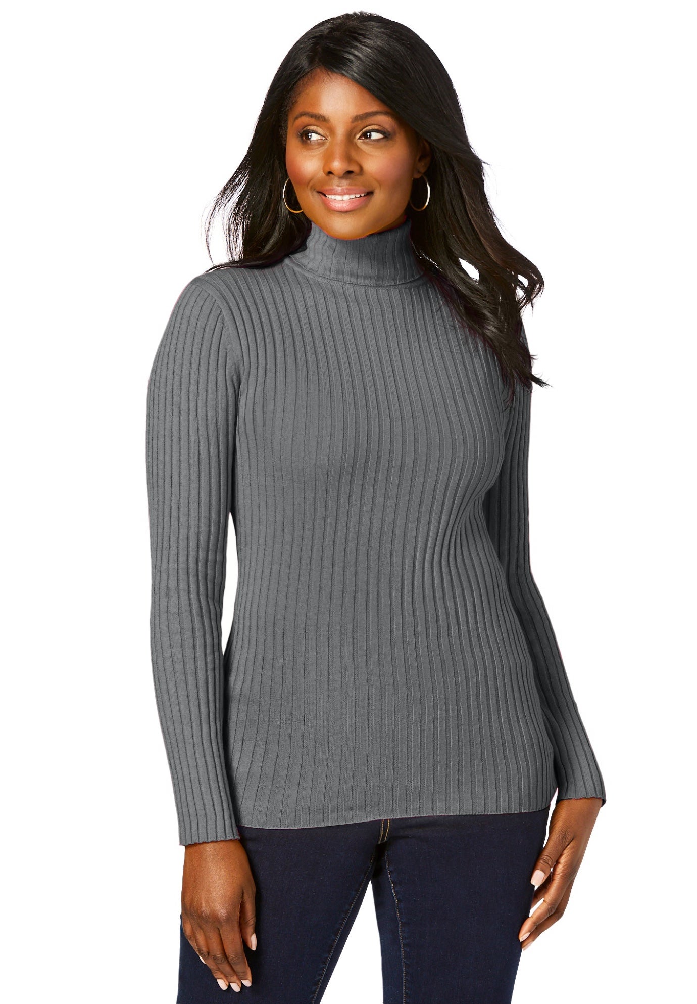 Ribbed Cotton Turtleneck Sweater image number 0