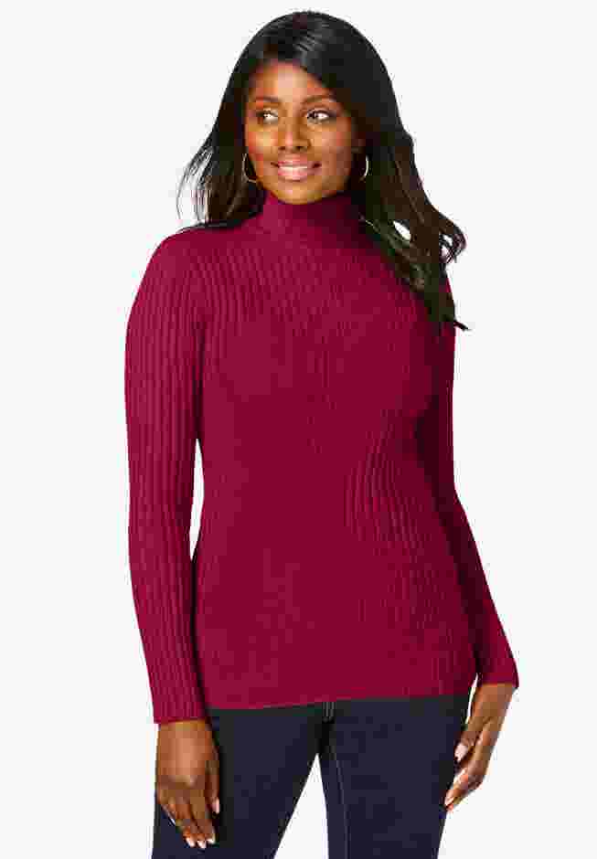 Ribbed Cotton Turtleneck Sweater image number 0