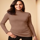 Ribbed Cotton Turtleneck Sweater image number null